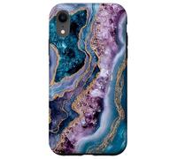 Elegant Abstract Pattern Teal Purple Case for iPhone XR
