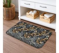 Elegant Abstract Quick Dry Bath Mat, Artistic Swirl Pattern Decorative Non Slip Shower Mat, Year-Round Modern Flannel Washable Bath Rugs for Bathroom Toilet Restroom 20x32 Inch
