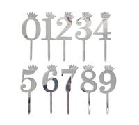 Elegant Acrylic Cake Topper, Decorative Cupcake Display Accent, 6 Inch Number Pastry Pick with Glitter Finish, Dessert Ornament with Compact Design, Party Table Decoration, Celebration Accessory