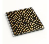 Elegant Acrylic Coaster Gift for Home Decor - Modern Glam Geometry Design with Gold Accents for Birthday or Christmas