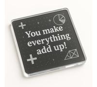 Elegant Acrylic Coaster Gift for Maths Teacher - End of Term Appreciation Unique Present with Sophisticated Mathematical Design
