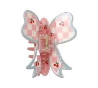 Elegant Acrylic Hair Claw Clip Playful Checkered Pattern Bowknot Designs Hair Clamp For Fashion Forward Women And Girl