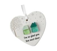 Elegant Acrylic Holiday Keepsakes With Double Sided Design Perfect Housewarming Neighbor Friend Ceramic Friendship Ornament