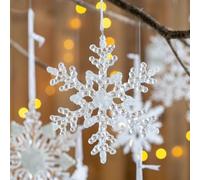 Elegant Acrylic Snowflake Pendant for Christmas Tree and Window Display with Transparent Material and Reflective Golden Accents for Seasonal Use (G)
