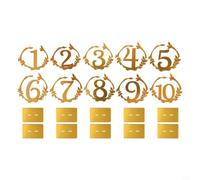 Elegant Acrylic Table Numbers Set 1 to 10 with Base for Weddings and Event Seating for Banquets, Parties, and Business Meetings