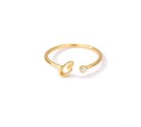 Elegant Adjustable Copper Ring with 26 Letter Design Adorned with Zircon for Glamour (Letter of C)