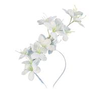Elegant Adjustable Jasmine Blossom Headband with Green Leaves Floral Ornament Bridesmaids Photoshoots Flower Artificial Flower Headband