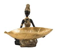 Elegant African Lady Figurine Resins Craft Desktop Statue Sculpture Storage Tray For Cultural Enthusiasts Home Decors African Culture Collectible Figurine