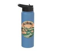Elegant Alabama State Motto Rights Defense Art Stainless Steel Insulated Water Bottle