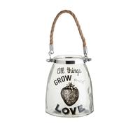 Elegant All Things Grow Glass Lantern, Versatile Clear Candle Lantern, Tealight Lantern, Sleek Lantern