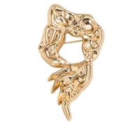 Elegant Alloy Brooch Featuring Intricate Hollow Design Unique Lapel Pin Jewelry For Parties And Daily Commute Gold Tone Brooch