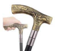 Elegant Alloy Cane, Double-section Luxury Gentleman'S Fashion Crosier Stick, Deer in The Forest Scepter for Elderly & Outdoor Enthusiasts