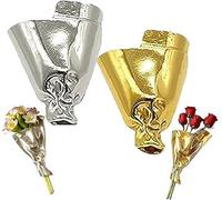 Elegant Alloy Floral Brooch Artful Mini Flower Vase Brooch Wearable Flowers Bouquets Clip DIY Lapel Pins Insert Fresh or Dried