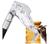 Elegant Alloy Steampunk Cane, Gothic Luxury Gentleman'S Fashion Crosier Stick with Dog Head Knob, 93cm, for Cosplay & Party(Silver)