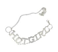 Elegant Alloy Waist Accessory with Glitters Letters Body Chain Great for Layering with Various Clothing Styles Hip Jump Belly Chain