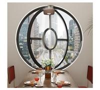 Elegant Aluminum Alloy Round Porthole Window with Tempered Glass - Perfect for Home, Kitchen, and Dorm Decor(Black,80cm)