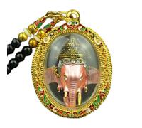 Elegant Amulet Pendant Necklace, Head Decorative, Traditional Function, Suitable As A Gift for Everyday Wear By Men And Women, Pink Elephant