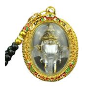 Elegant Amulet Pendant Necklace, Head Decorative, Traditional Function, Suitable As A Gift for Everyday Wear By Men And Women, Silver Elephant