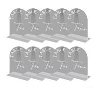 Elegant and Arch Wedding Table Numbers, 10 Sets of Mirrored Acrylic Signs (transparent L)