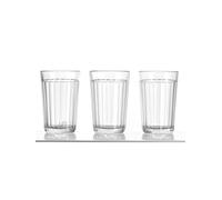 Elegant and Classic 20-F-facet Granyonyi Hot Tea Glass 8.5 Oz - fits Metal Holder Podstakannik, Vintage USSR Soviet Era Drinkware, Suitable for Hot & Cold Beverages, Break Resistant Set of 3