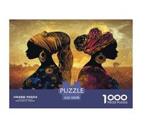 Elegant And Dignified Female Portrait,African Cultural Heritage Puzzles Gemusterte Nachhaltige Puzzles Für Erwachsene Hochwertige Holzspielpuzzles 52x38cm/1000pcs