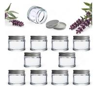 Elegant and Durable 15ml Clear Glass Jars with Airtight Silver Lids - Perfect for Candlemaking, Storage, DIY Beauty and Gifting - Heat-Resistant, Refillable & Stylishly Compact - Set of 10