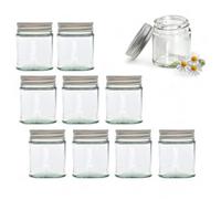 Elegant and Durable 30ml Clear Glass Jars with Airtight Silver Lids - Perfect for Candlemaking, Storage, DIY Beauty and Gifting - Heat-Resistant, Refillable & Stylishly Compact - Set of 10