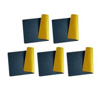 Elegant and Functional Leather Placemats Set of 5 Washable Table Mats for Homes (Dark blue and yellow)