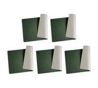 Elegant and Functional Leather Placemats Set of 5 Washable Table Mats for Homes (Dark green and grey)
