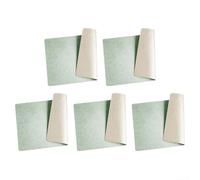 Elegant and Functional Leather Placemats Set of 5 Washable Table Mats for Homes (Green and white)