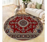 Elegant And Gorgeous Round Rugs 240 Cm Red Rug For Living Room Circle Area Rugs With Non Slip Backing Washable Rug For Bedroom Soft Flower Vines Children'S Carpet