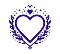 Elegant and Heart Emblem a Decorative with Laurel Leaves and Dotted Accents Perfect Fine Carving Decals 67.2x71.8cm Do not Damage The Wall Surface DarkBlue