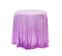 Elegant And Luxurious Banquets Decorative Sequin Round Tablecloth For Wedding Decoration Birthday Banquets Home Rose Gold Silver Red Dining Table Cloth Cover Color : Dark blue, Size : (Violet Round