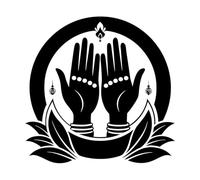 Elegant and Prayer Hands Emblem Wall Decals 67.2x68.6cm Personalized Customization Black