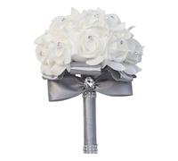 Elegant And Romantic Wedding Bouquet For Stylish And Attracting Ceremony More Color Bridesmaid Bouquet PE Bridal Bouquet Silver Ribbon