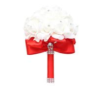 Elegant And Romantic Wedding Bouquet For Stylish And Attracting Ceremony More Color Bridesmaid Bouquet PE Bridal Bouquet Bright Red Ribbon