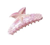 Elegant and Starfishes Theme Hair Clip Rhinestones Embellished Design Premium Acrylic Accessory Large Capacity Grip for Prom Event Starfishes Shaped Clip