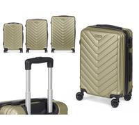 Elegant and Sturdy Set of Three Suitcases in Light Green Hue in Various Sizes, Small, Medium and Large Three Sizes to Choose From Any Trip, Situation or Necessity, Green, Rigid, Green, Rigid