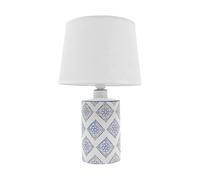 Elegant and Traditional Floral Ceramic Table Lamp - Oriental-Inspired Design with Drum Shade, Energy-Efficient 240V Lighting for Bedrooms, Living Rooms, Studies, or Dining Areas Décor (45CM)