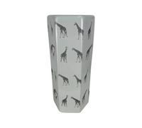 Elegant and Vintage-Inspired Ceramic 18" Square Umbrella Stand with Distressed Glazed Finish Stylish Vase for Unique Home Decor with Walking Sticks Stand for Home (Square Jungle Giraffe Design)