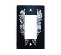 Elegant Angel Wings Light Switch Cover Plates/Outlet Covers, White Feathered Design for Home Décor, Thermoplastic Wall Plates, Standard Size Single Rocker