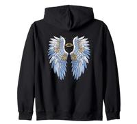 Elegant Angel Wings With Heavenly Halo Zip Hoodie