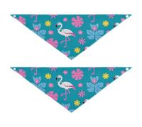Elegant Animal Flamingo Flower Peach Cute Dog Bandanas Adjustable Dog Breed Bib Cute Pet Holiday Accessories Decor for Dogs Cats