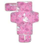 Elegant Animal Flamingo Peach Reusable Changing pad Covers with Tissue Pocket Diaper mat Changing pad for Moms, Dads cambiador de pa?ales para Bebes