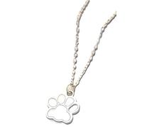 Elegant Animal Paw Print Necklace - Chic Gift for Pet Lovers, Simple Unplated Design - Christmas, Birthday Gift, Adjustable, Stainless Steel, No Gemstone