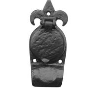 Elegant Antique Fleur De LYS Cylinder Pull in Black - 123mm - Door Lock Plate