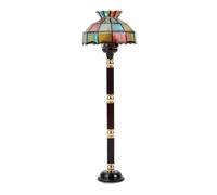 Elegant Antique Tiny Floor Lamp With Battery Included For 1/12 Dollhouses Displays Colored Lighting Accessories Retro For Miniature Scene Miniature Stained Glass Floor Accessories Battery Powered