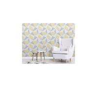 Fine Décor FD41991 UK Apex Geo Sidewall Wallpaper, Yellow/Grey