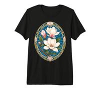Elegant Art Nouveau Magnolia Floral Bloom Design Premium T-Shirt