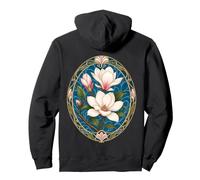 Elegant Art Nouveau Magnolia Floral Bloom Design Pullover Hoodie